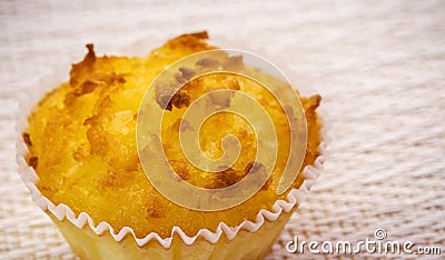 Queijadinha or queijada, homemade sweet baked from bakery confectionery from Brazil and Portugal Stock Photo