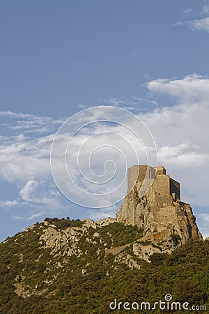 Queribus castle Editorial Stock Photo