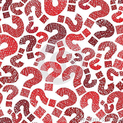 Queries marks seamless pattern, vector, hand drawn lines texture Vector Illustration
