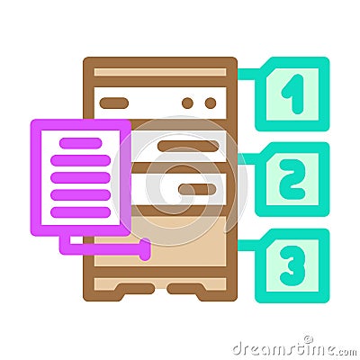 query optimization database color icon vector illustration Cartoon Illustration