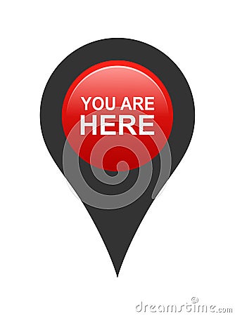 Map pin marker pointer. you are here sign Vector Illustration