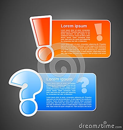 Question and Answer Marks with text field Vector Illustration