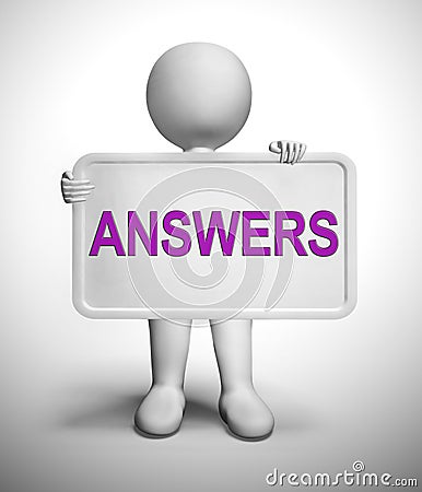 Question and answers concept icon to show help and advice - 3d illustration Cartoon Illustration