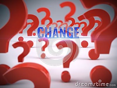 Question and change word Cartoon Illustration