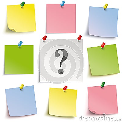 Question Colored Sticks Pins Vector Illustration