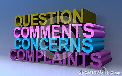 Question comments concerns complaints Stock Photo