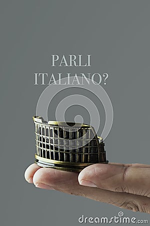 Question do you speak Italian, in Italian Stock Photo
