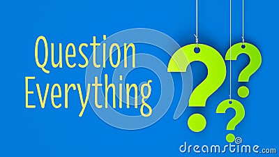 Question everything concept and 3d render. Stock Photo