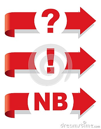 Question, exclamation and Nota Bene symbol. Vector Illustration