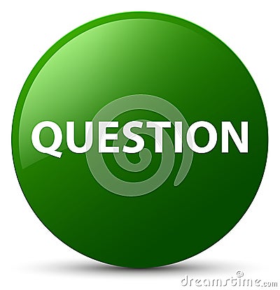 Question green round button Cartoon Illustration