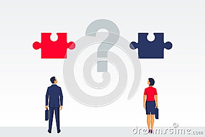 Question is how to organize cooperation Vector Illustration