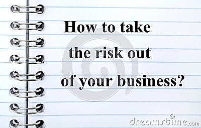Question How to take the risk out of your business Stock Photo