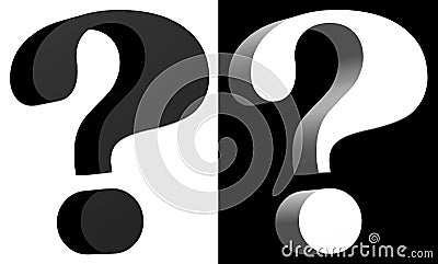 Question mark black and white twins Stock Photo