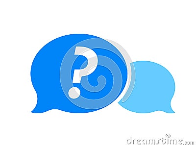 Question mark blue dialog bubble, FAQ button vector icon Vector Illustration