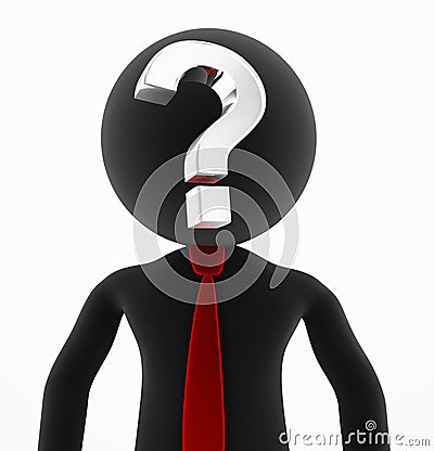 Question mark and businessman Stock Photo