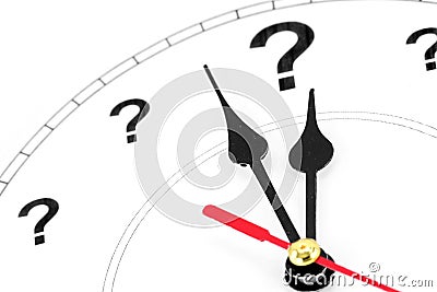 Question mark clock Stock Photo