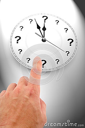 Question mark clock Stock Photo