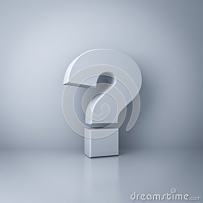 Question mark concept on white wall background Stock Photo