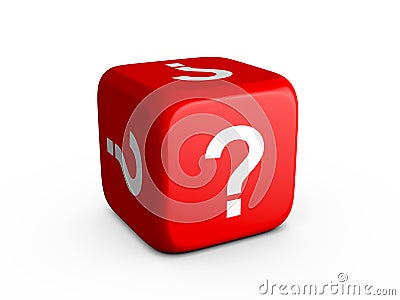 Question Mark Dice Stock Photo