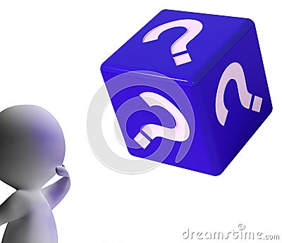 Question Mark Dice Shows Symbol For Information Stock Photo