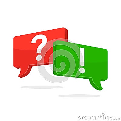 Question mark and exclamation mark icon. online communication and learning concept Cartoon Illustration