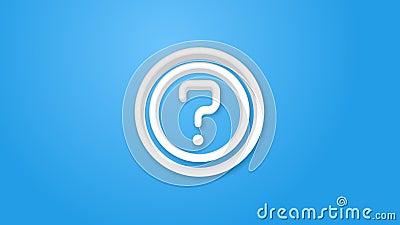 Question mark, FAQ button. Ask for help stamp. Need information realistic icon. 3d line vector illustration. Top view Vector Illustration