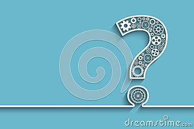 Question mark from gears Vector Illustration