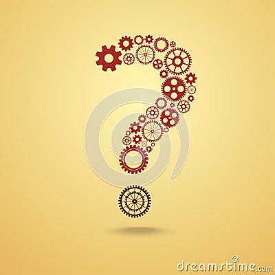 Question mark from gears Vector Illustration