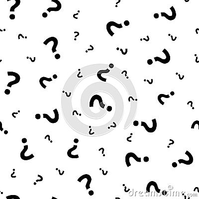 Question mark grunge seamless pattern. Query marks random vector repeat background Vector Illustration