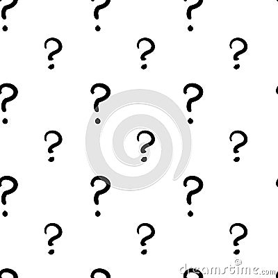The question mark hand drawn seamless pattern Vector Illustration