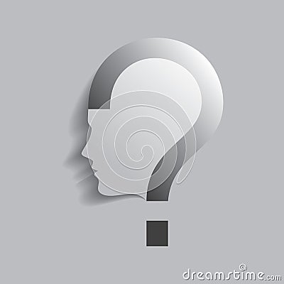Question mark human head symbol Vector Illustration