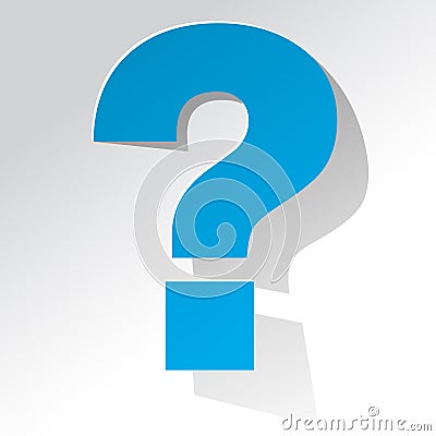 Question Mark blue on a white background Stock Photo