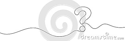 Question mark linear background. One continuous drawing of a question mark. Vector Illustration