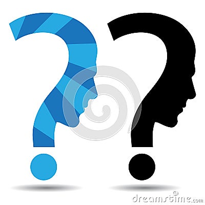 Question mark with man head Vector Illustration