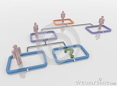 Question Mark on Organizational Chart, Business Concept Stock Photo