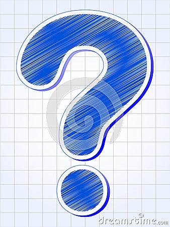 Question-mark over squared sheet Stock Photo