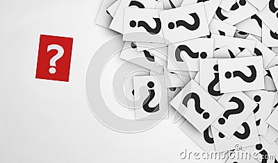 Question Mark Red Paper Stock Photo