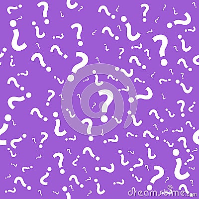 Question mark seamless pattern. Trivia poster design template, random punctuation marks background, quiz loading page, vector illu Vector Illustration