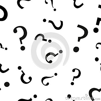 Question mark seamless pattern . Vector seamless pattern with question marks. Monochrome hipster background. Stock Photo