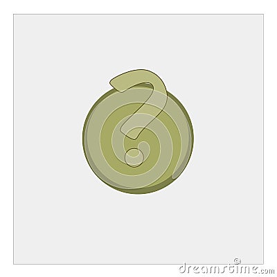 Question mark sign icon. Help symbol. FAQ sign. Round colourful green button. illustration isolated on white background Cartoon Illustration