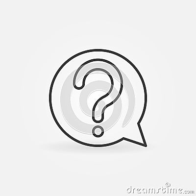 Question mark in speech bubble vector icon or symbol Vector Illustration