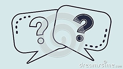 Question Mark Speech Bubbles Outline Vector Icon, vector design Generative AI Vector Illustration