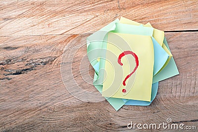 Question mark sticky note Stock Photo