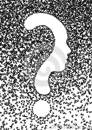 Question mark symbol silhouette of a girl Stock Photo