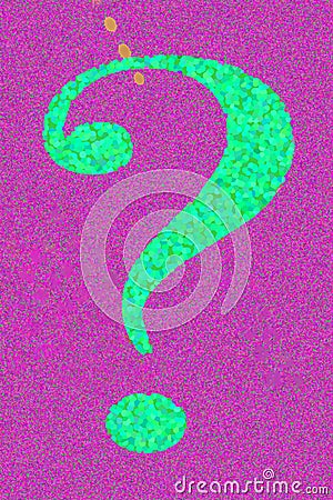 Question mark with three dots illustration Cartoon Illustration