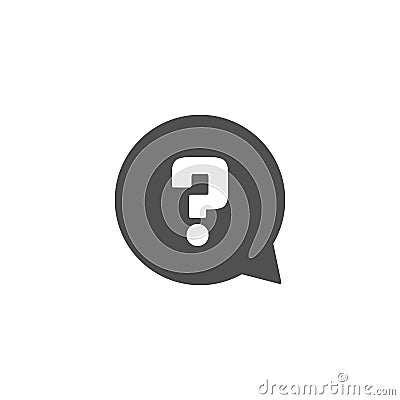 Question mark vector icon. Help or question speech bubble sign. FAQ symbol. Customer support design element. Isolated on white Vector Illustration