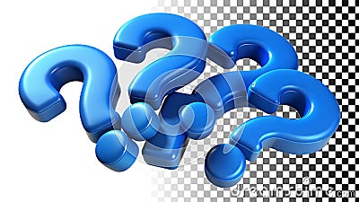 Question marks cluster, inquiry icon, problem symbol, doubt, questions png transparent image Generative AI Stock Photo