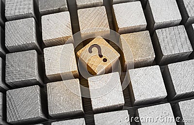 A question that needs clarification. Unknown deviation. Where to start investigating. Key question. Reasoning and thinking. Stock Photo