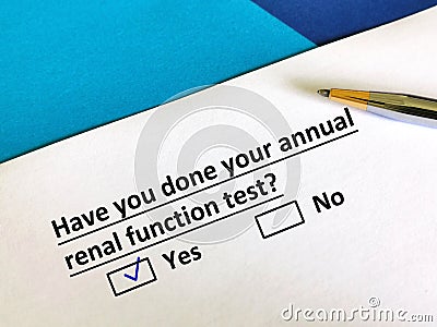 Questionnaire about annual checkup Stock Photo