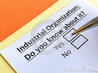 Questionnaire about industry Stock Photo